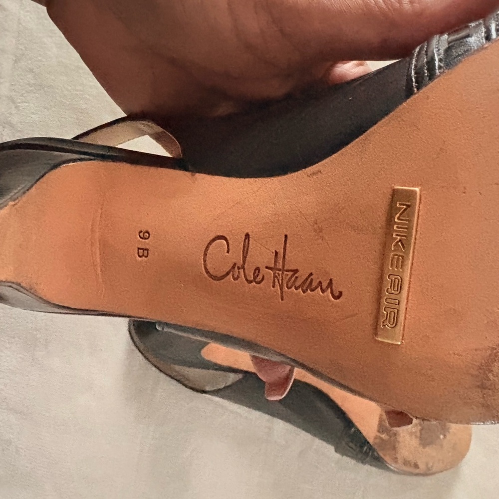 🖤Cole Haan Black Slingback Peep-Toe Heels for Women - Picture 6 of 8